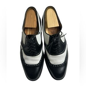 Mezlan black and white men dress shoes size 9